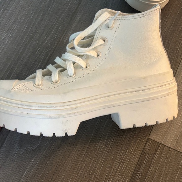 Converse Women's Off-White Platform Sneakers - Picture 3 of 6